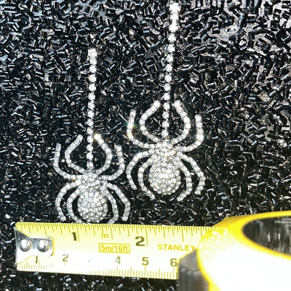 Rhinestone Spider Earrings - Picture 6 of 15